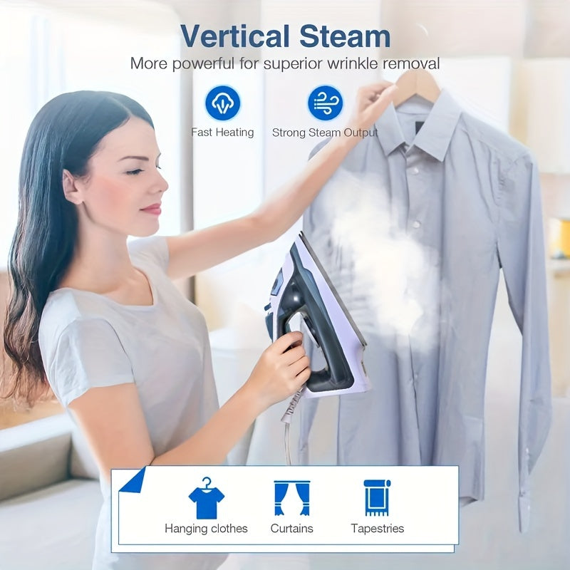 1Pc, Clothes Steam Iron With Non-stick Soleplate And Adjustable Thermostat Control, Equipped With Overheat Safety Protection At 120V